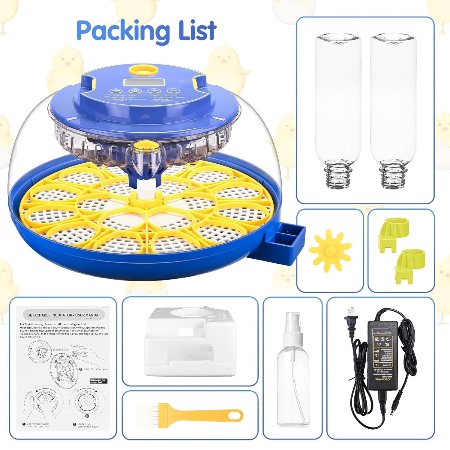 Xiejiutianxrg compact 12-egg setup suited for hobbyists and small hatcheries