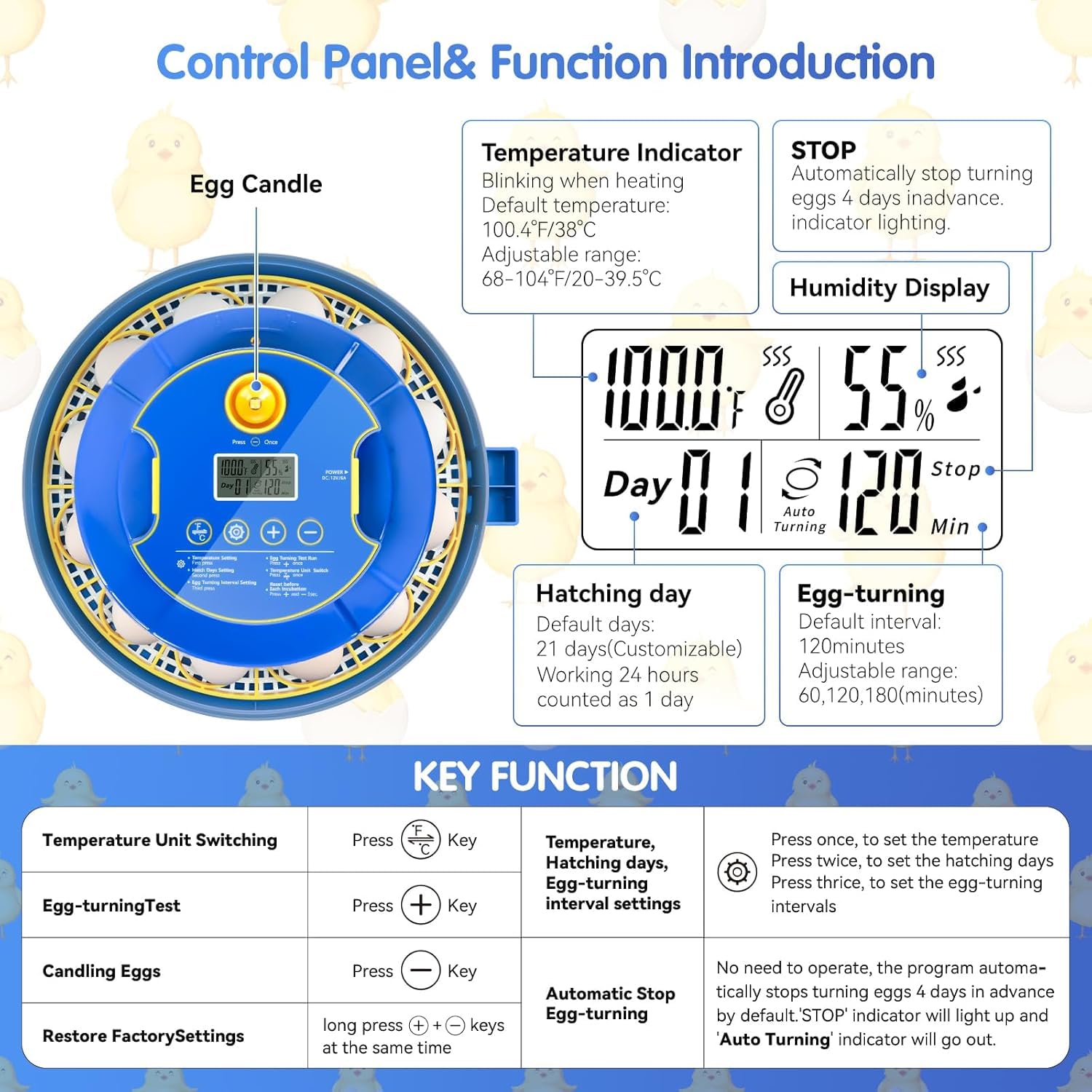 Xiejiutianxrg 24 air outlets ensure even heat distribution across all eggs