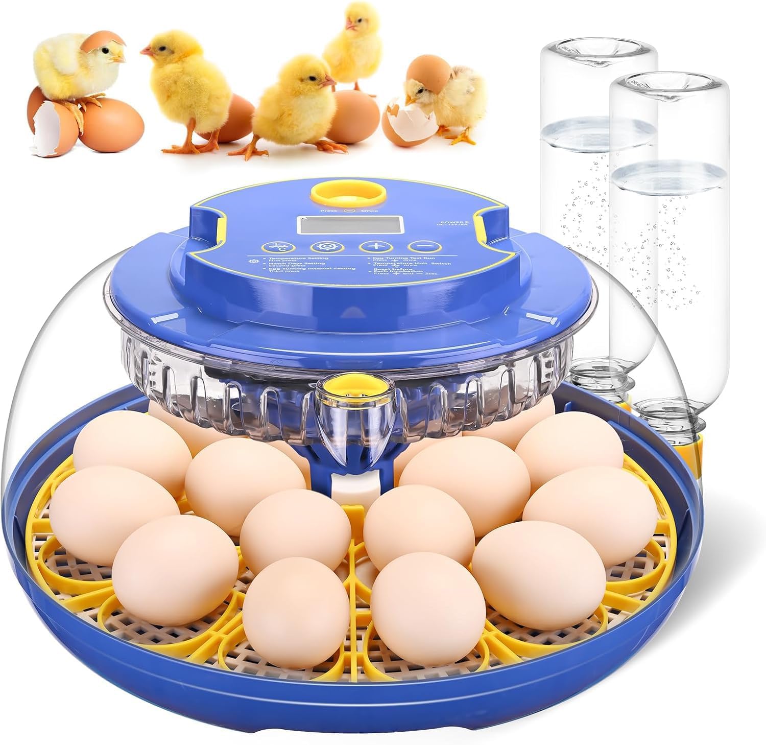 Xiejiutianxrg egg incubator with 360 lid view for easy monitoring during incubation