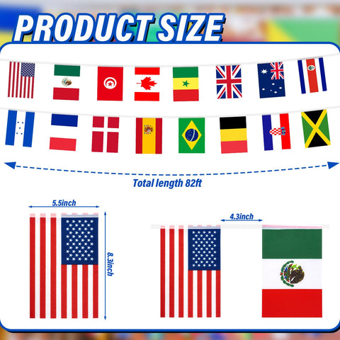 XIFAN 100-country flags closeup shows durable stitching for lasting use.