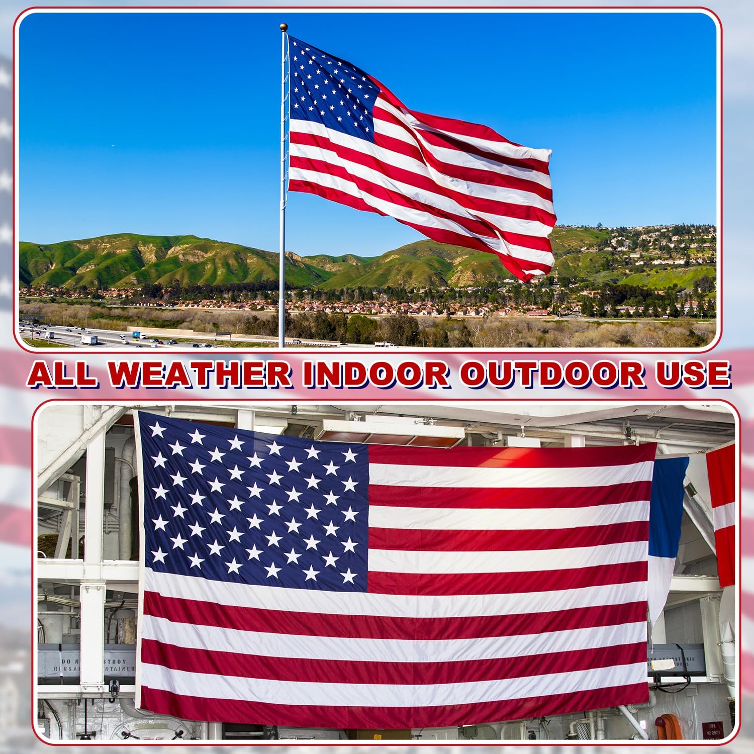 XIFAN American Flag 4x6ft outdoor all-weather performance in rain or sun.