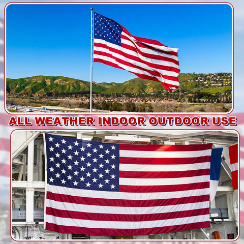 XIFAN American flag 5x8 outdoor large-flag hanging on a pole.