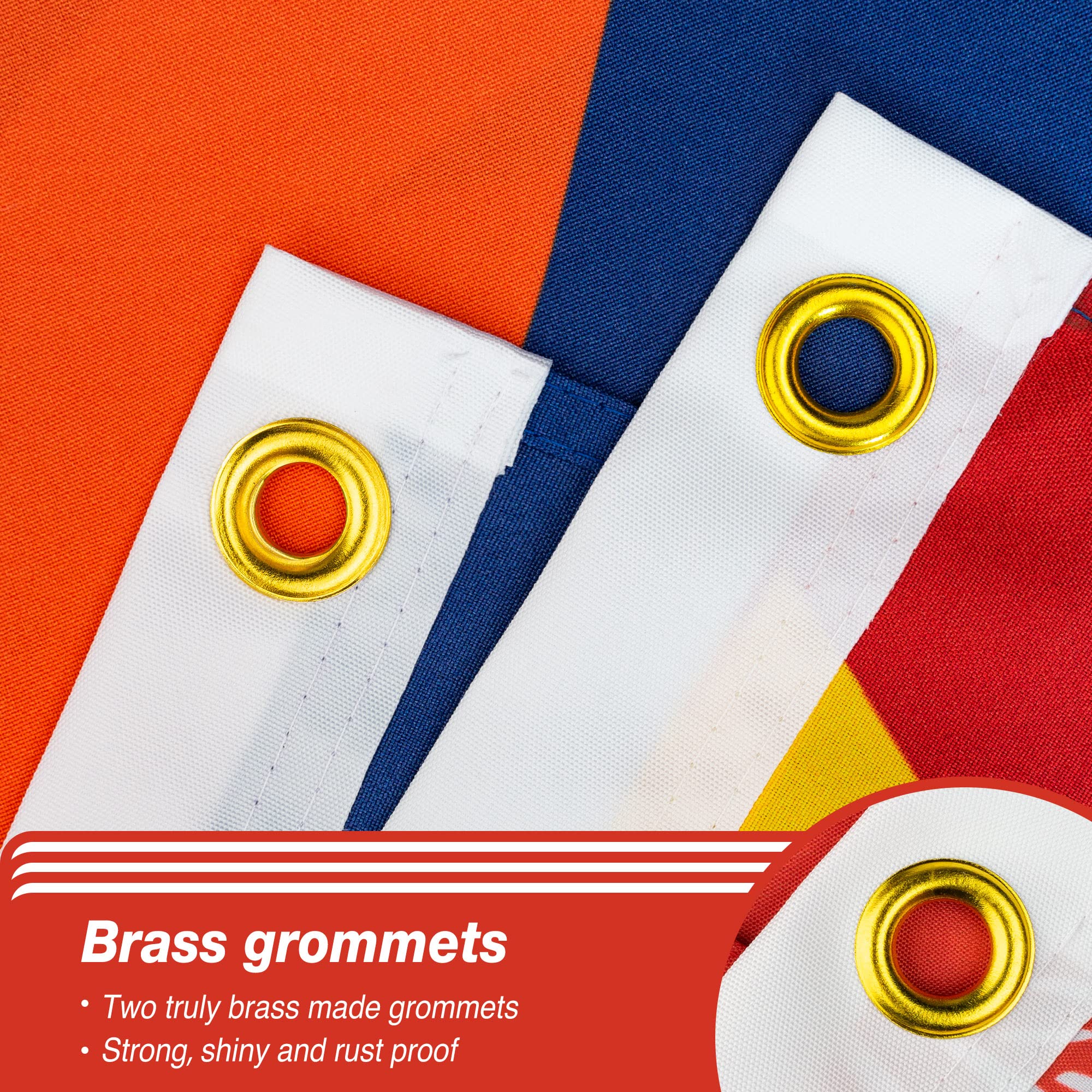 XIFAN flag brass grommets, secure hanging for long-lasting display.
