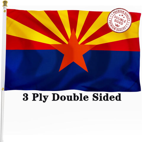 XIFAN Arizona flag 3x5ft, double-sided print, visible from both sides, for indoor and outdoor display.