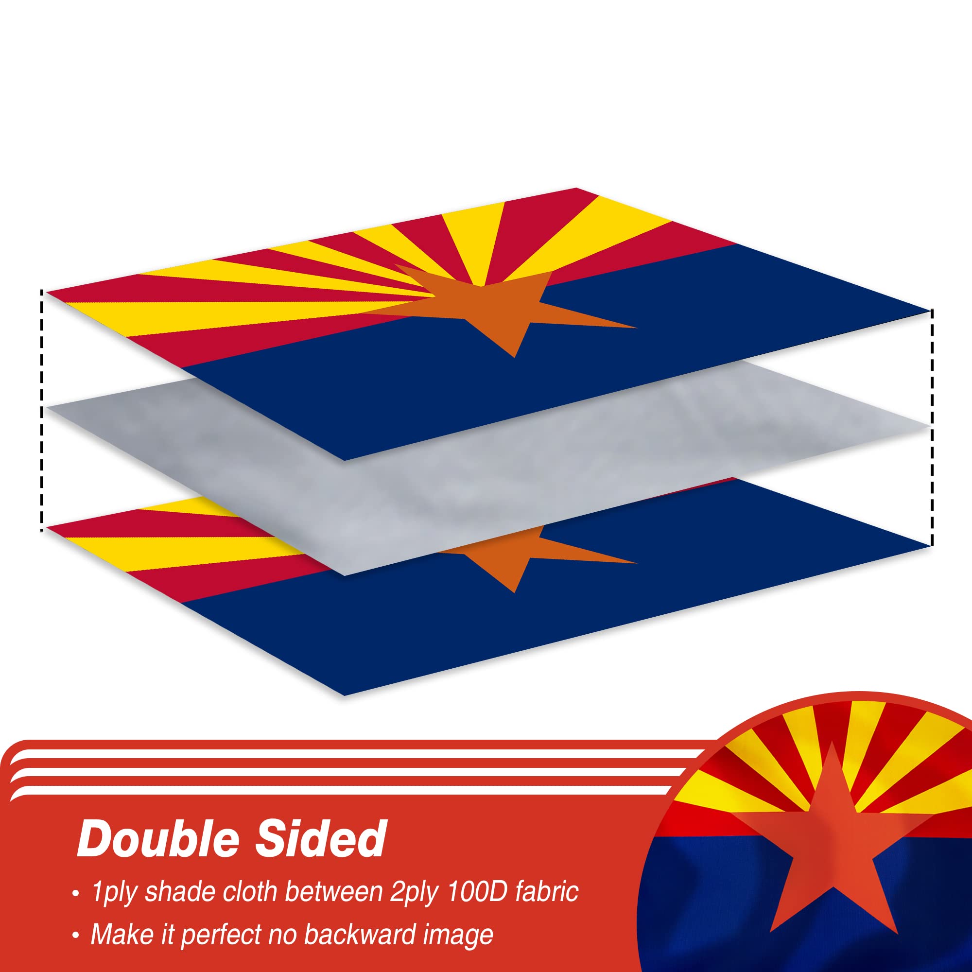 XIFAN Arizona flag, heavy 300D polyester, durable for weather outdoors.