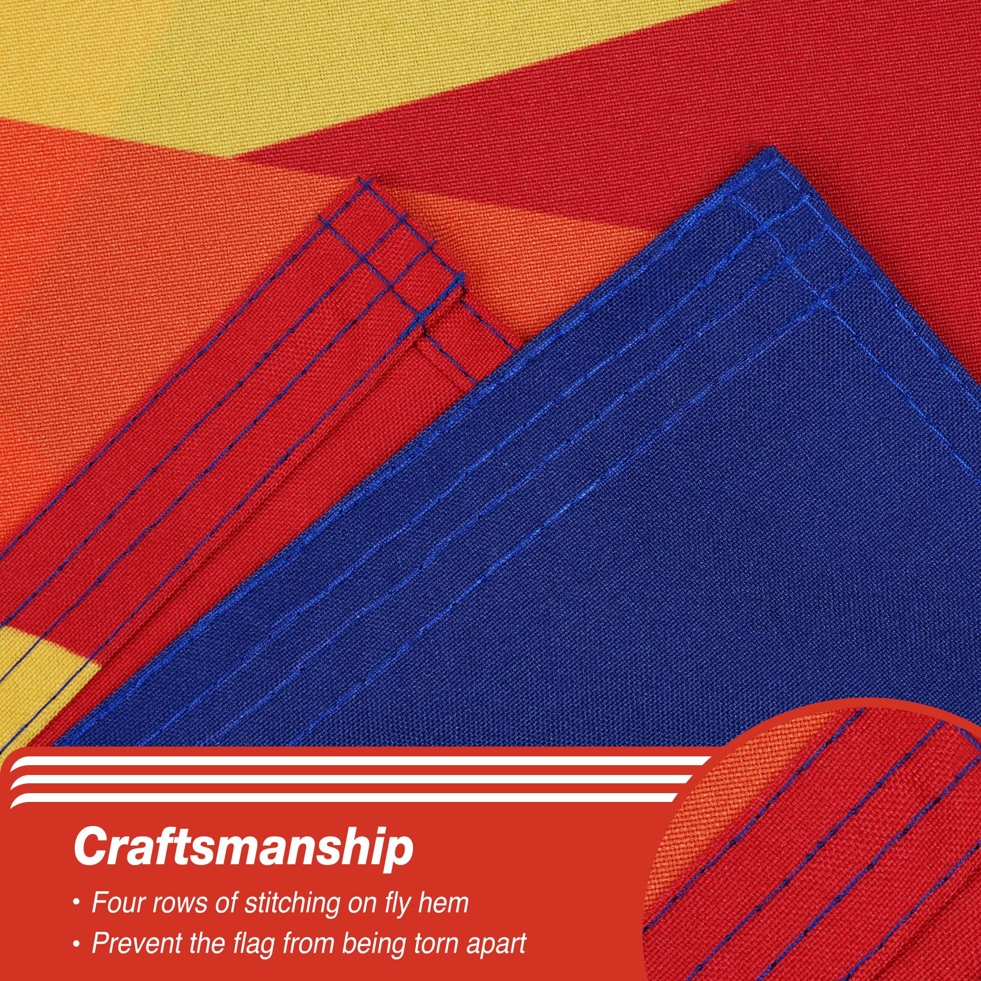 XIFAN Arizona flag, vibrant colors, fade-resistant ink for lasting allure.