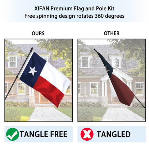 XIFAN black powder-coated flag pole resists rust and weathering
