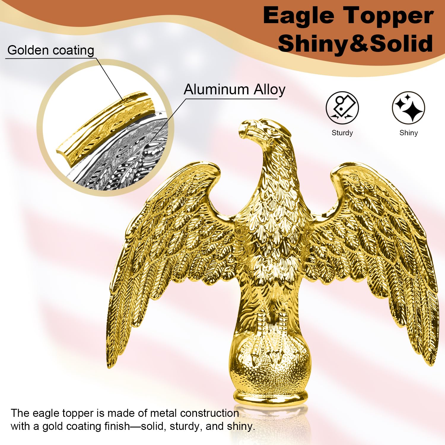 XIFAN Deluxe gold-fringe nylon flag enhances prestigious settings.