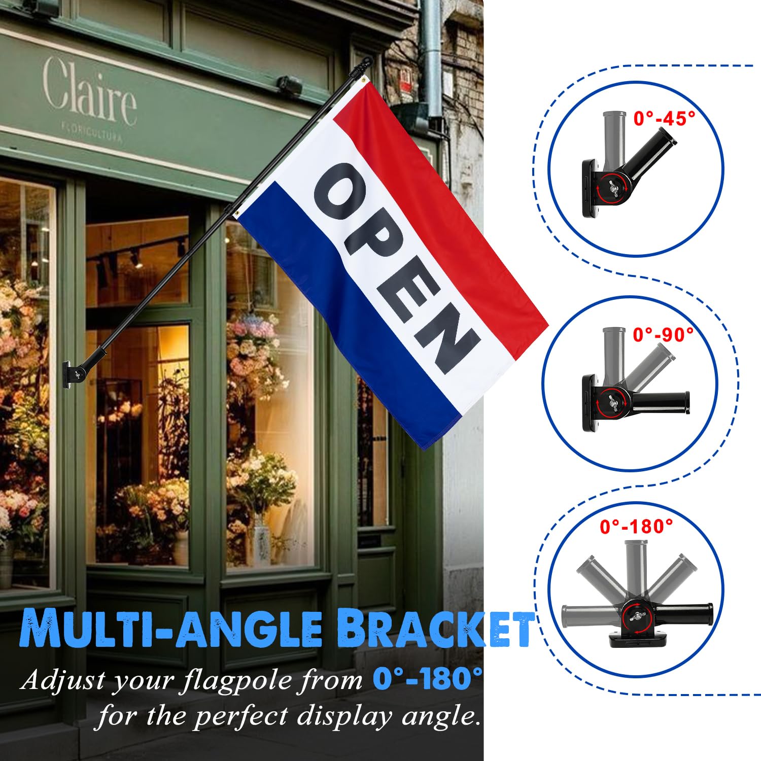 XIFAN double-sided flag 3x5 communicates OPEN clearly to customers.