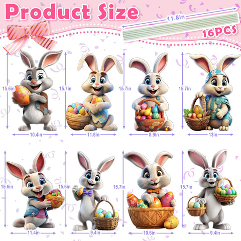 XIFAN yard sign with stake features a detailed bunny design for garden displays.