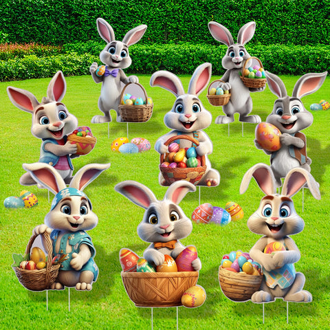 XIFAN yard sign with stake enhances yard visibility during Easter celebrations.