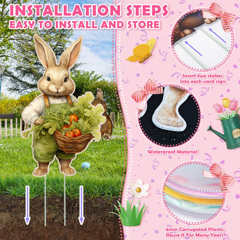 XIFAN Easter egg yard sign features bright print for outdoor parties.