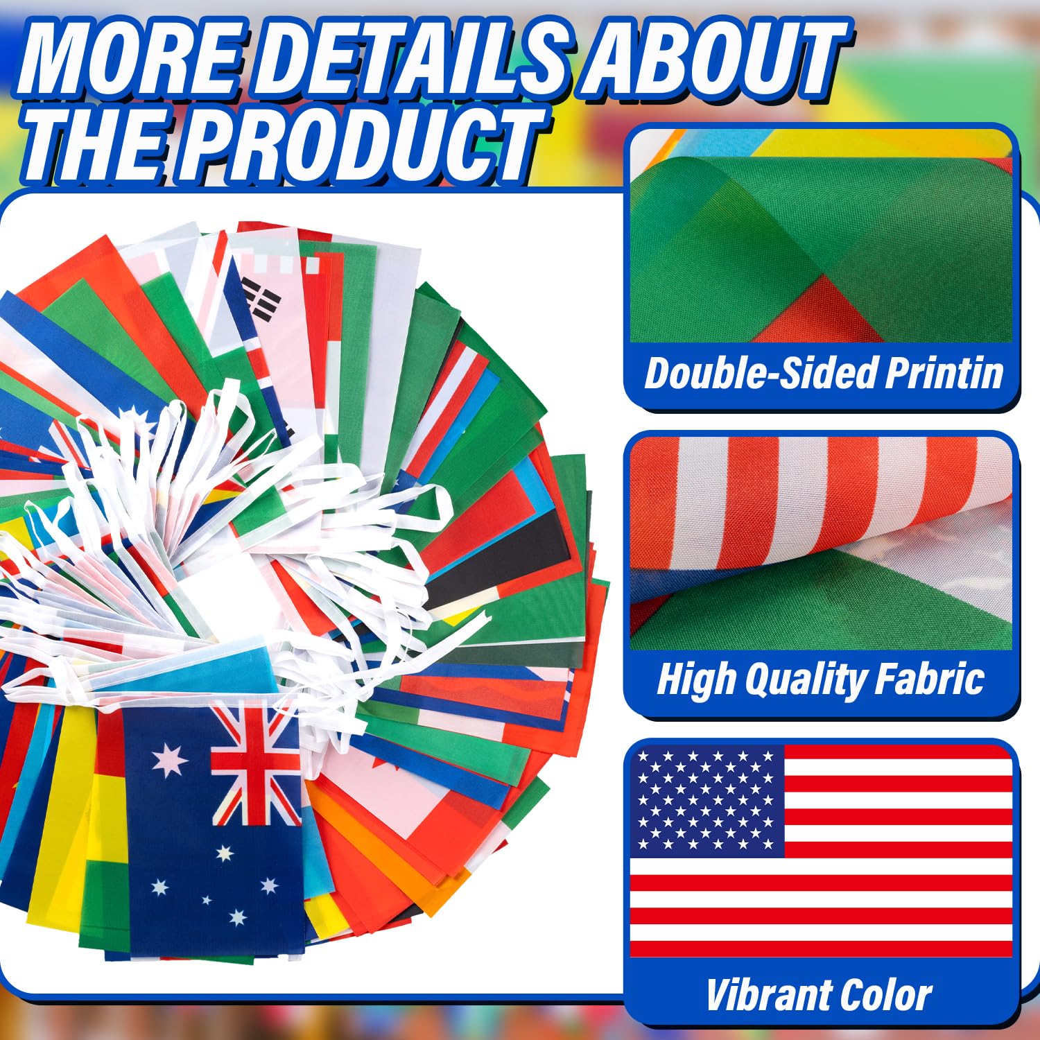 XIFAN 184ft string of flags supports large sports event displays.