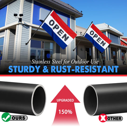 XIFAN flag pole assembly shows sturdy, rust-resistant construction for outdoor use.