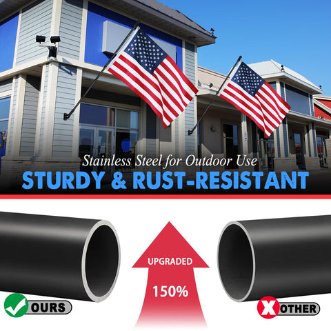 XIFAN heavy-duty 1-inch flagpole withstands harsh weather