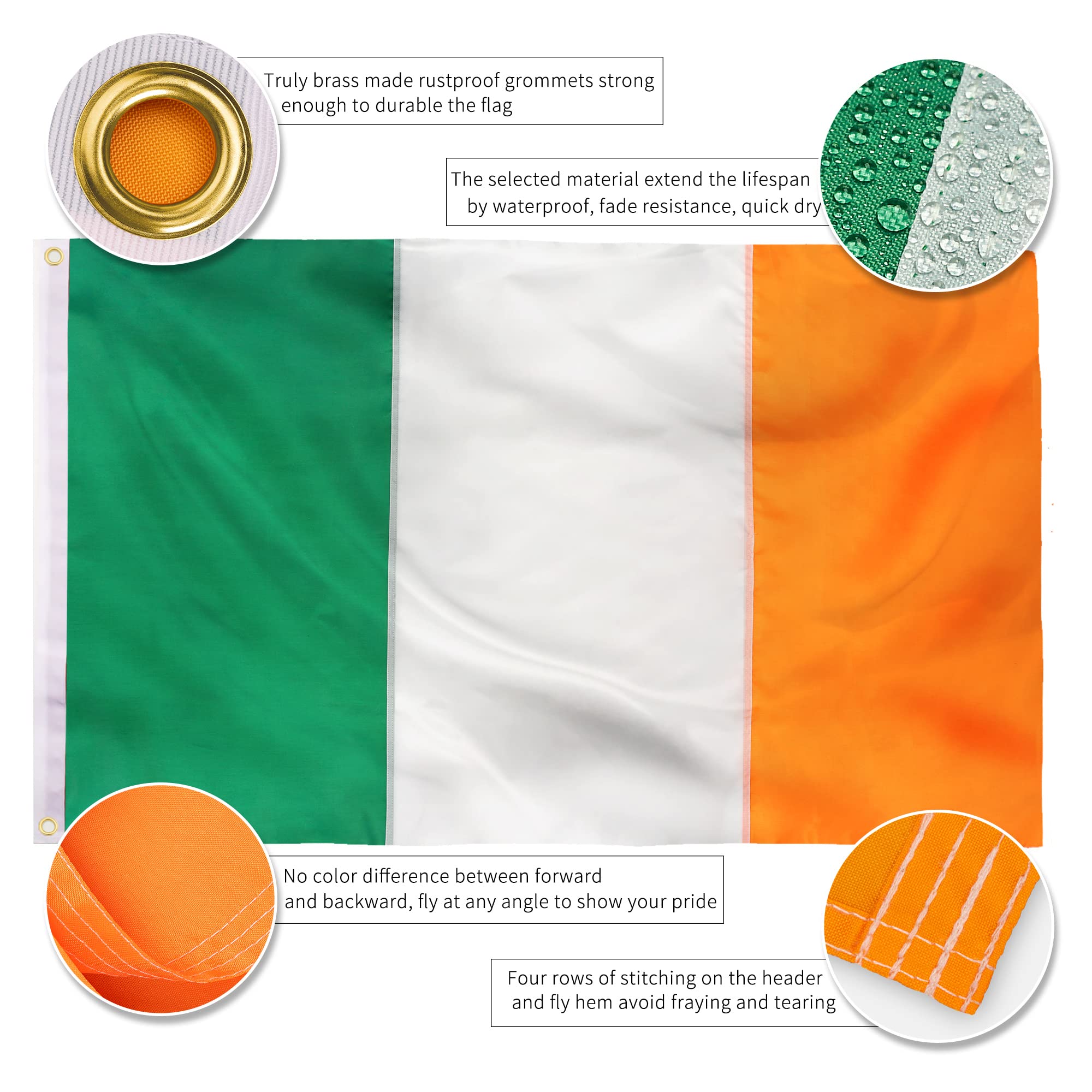 XIFAN Ireland flag wall display showcasing vivid colors and heritage symbolism.