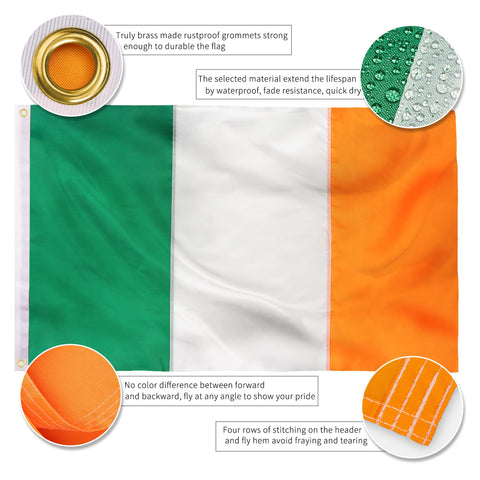 XIFAN Ireland flag wall display showcasing vivid colors and heritage symbolism.