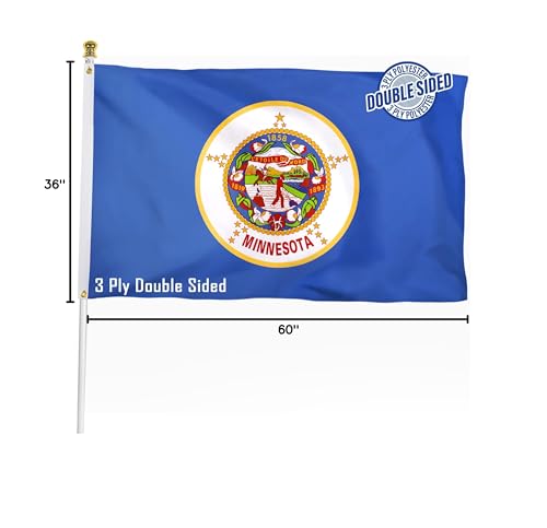 XIFAN Minnesota flag pole not included, ready to hang.
