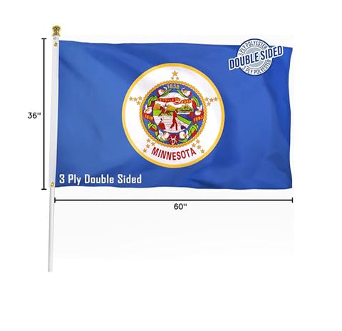 XIFAN Minnesota flag pole not included, ready to hang.