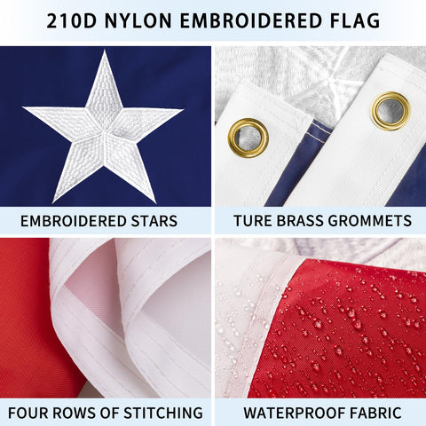 XIFAN Texas flag 3x5 ft embroidered on durable nylon fabric