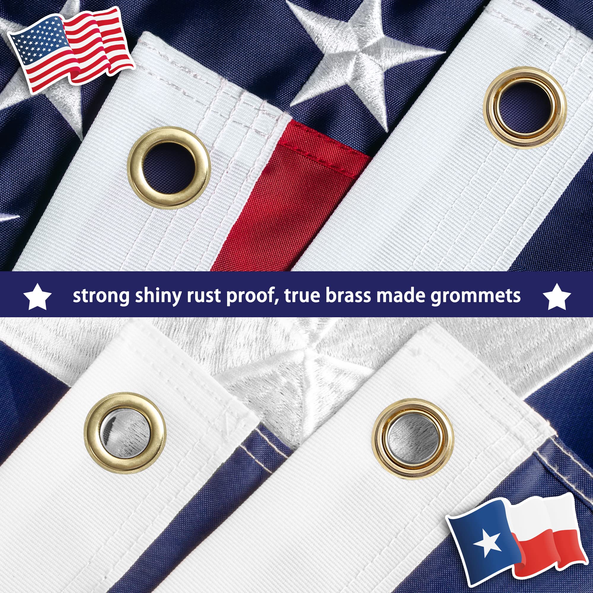 XIFAN Texas flag 3x5 embroidered for proud wall and yard use.
