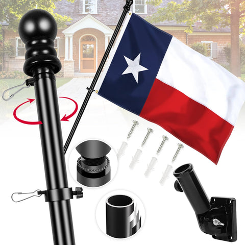 XIFAN 6ft stainless steel flag pole ready for outdoor Texas display