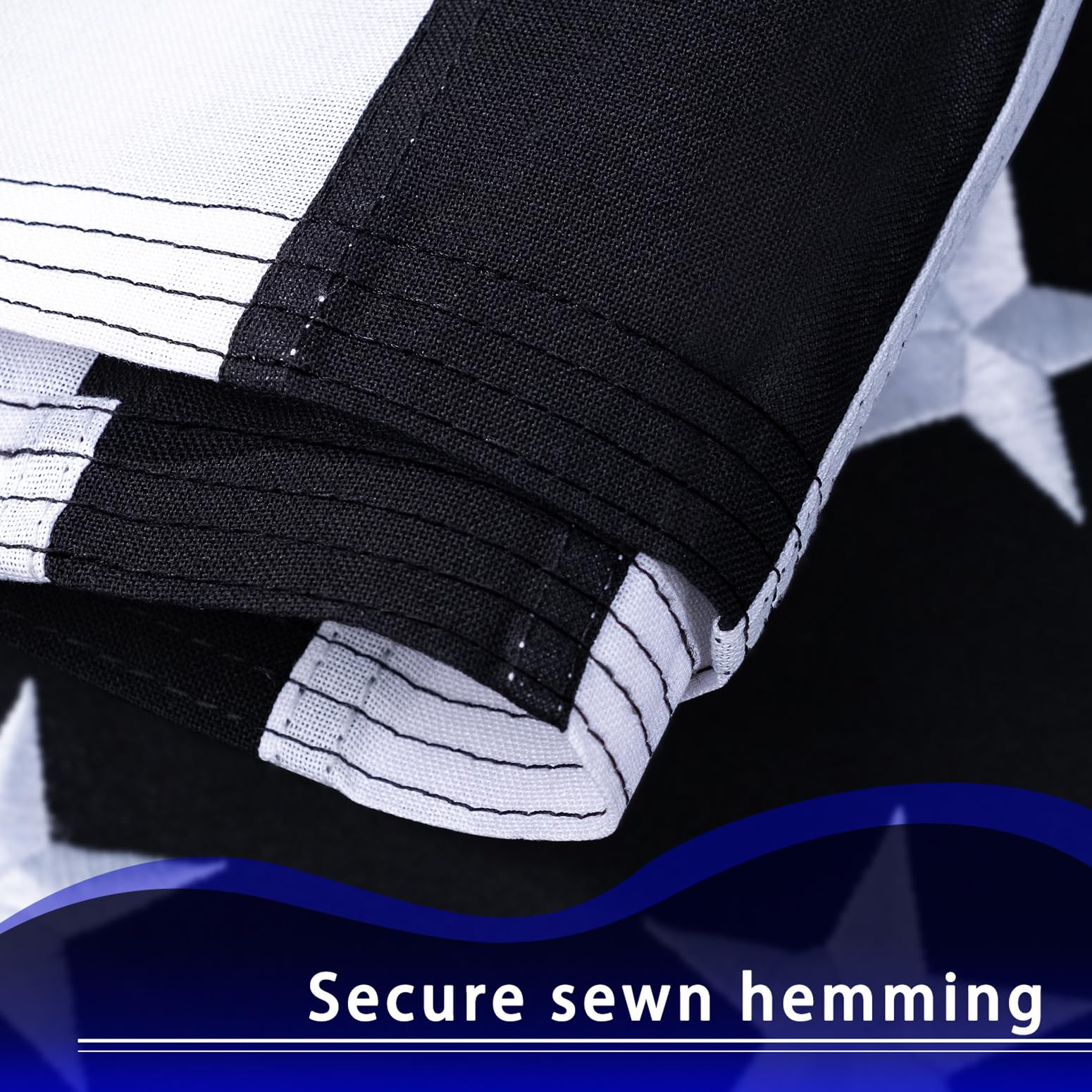 XIFAN Thin Blue Line Flag 3x5 fly end stitching detail