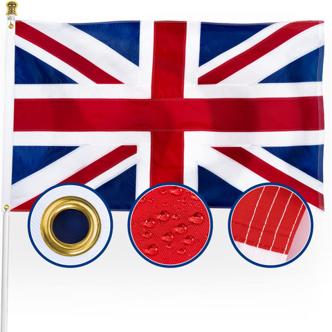 XIFAN Union Jack flag 3x5 outdoor with bold colors for wall or flagpole display, weather-ready.