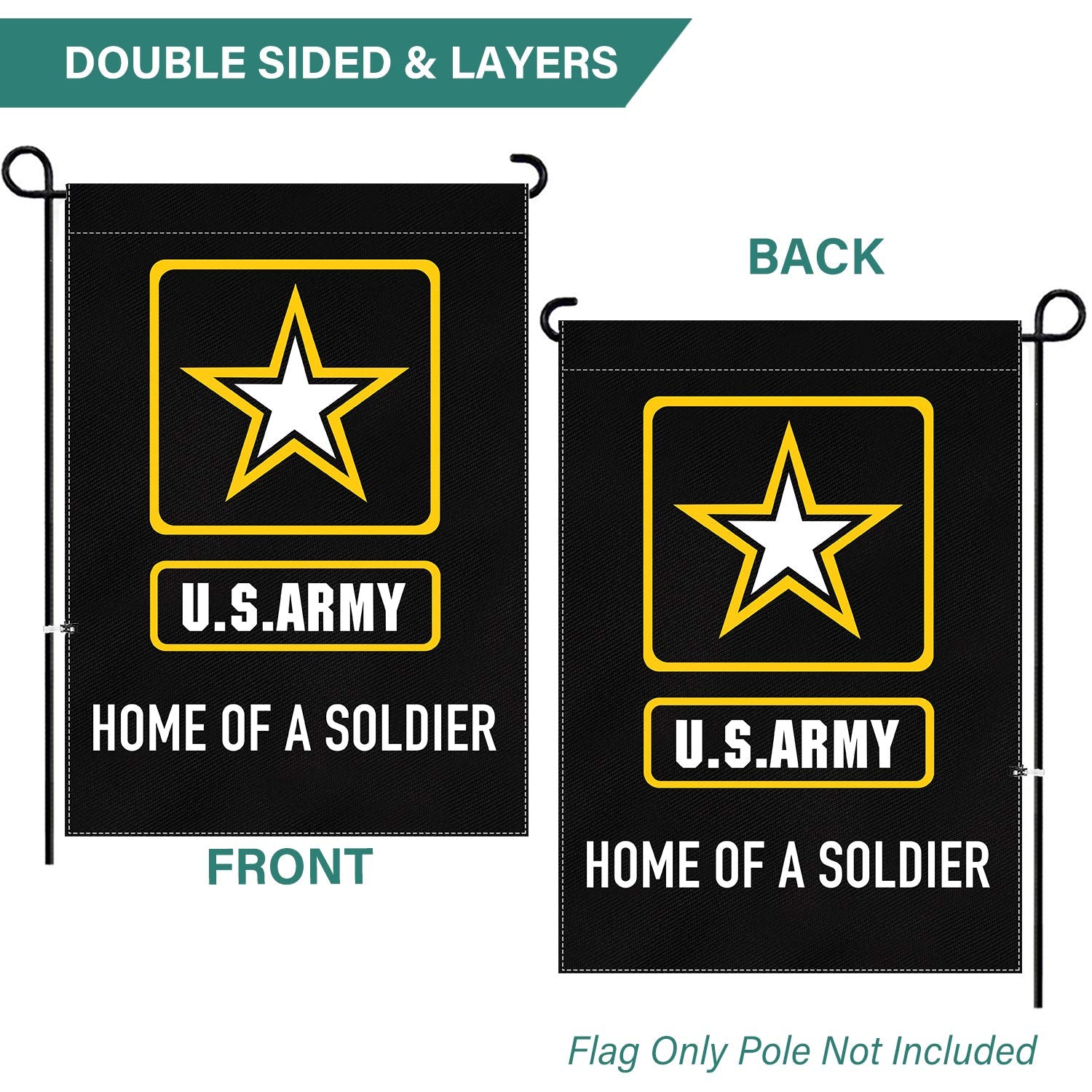 XIFAN US Army applique banner suitable for indoor or outdoor display.