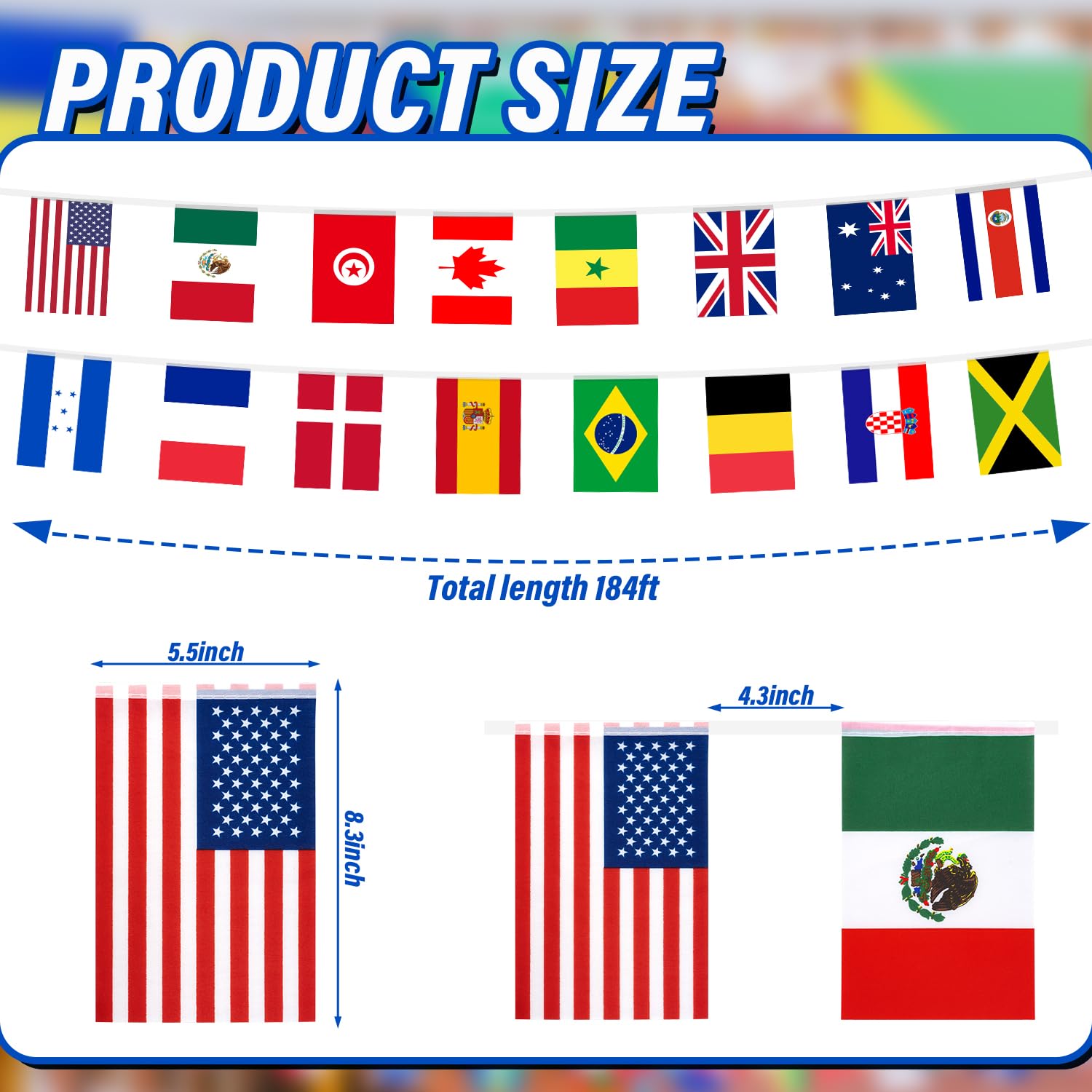 XIFAN world flags bunting adds vibrant classroom and party decor.