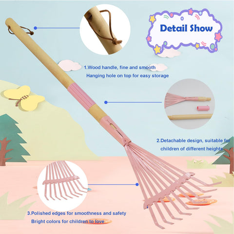 Xifando Kids Leaf Rake at 69 cm length fits small hands comfortably