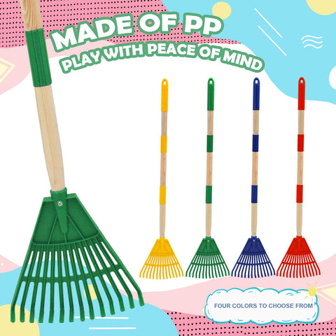 Xifando Kids Leaf Rake green color shown in garden setting