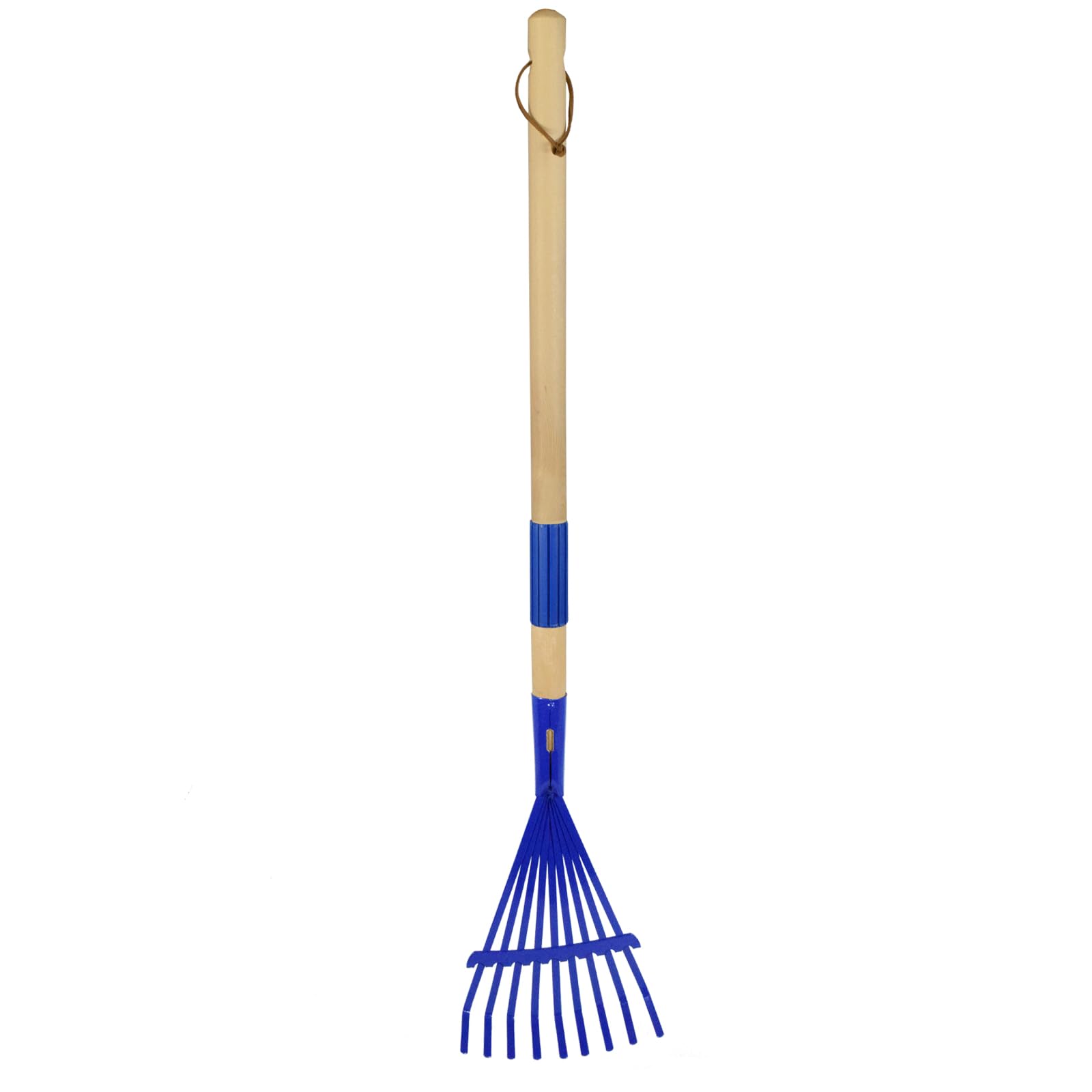 Xifando Kids Leaf Rake with a small wooden handle for light yard tasks