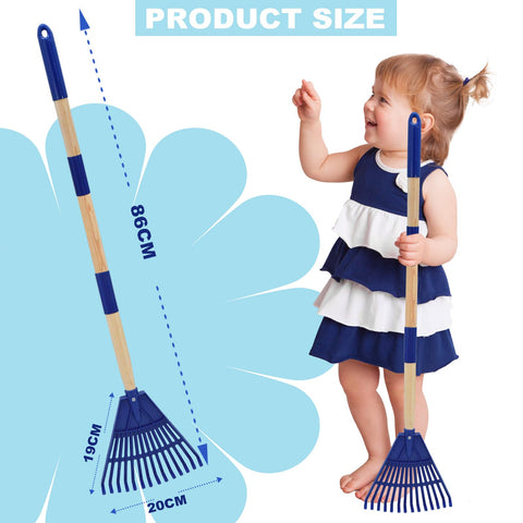 Xifando Kids Leaf Rake wood-plastic-construction balances sturdiness and light weight