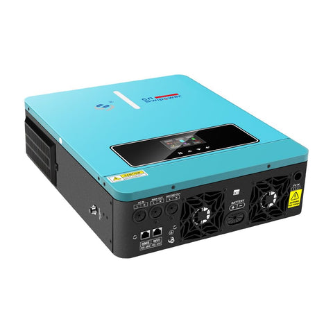 Xijia hybrid inverter MPPT label highlights high-efficiency charging