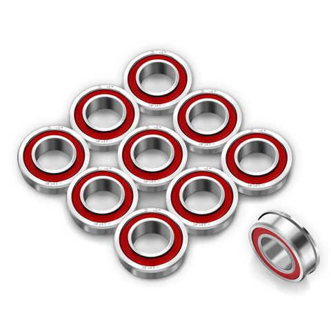 XIKE flanged ball bearing close-up highlighting galvanized steel durability