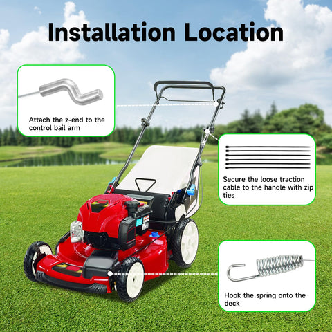 XIKOBY 105-1845 traction cable showing 68-inch length for Toro mowers.