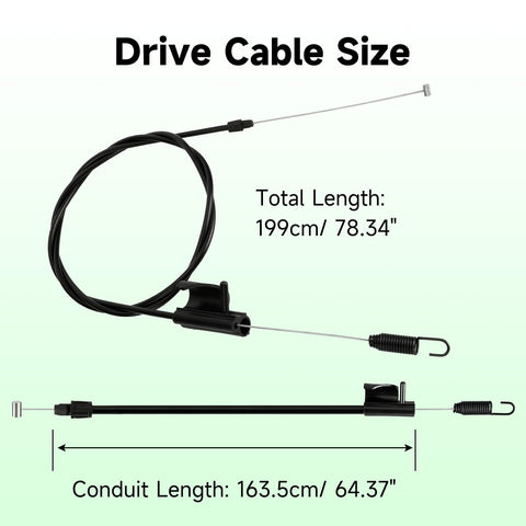 XIKOBY 946-04728A drive cable length spec image with precise 78.34 inches