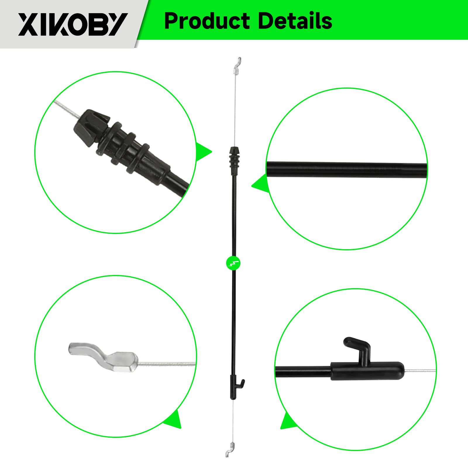 XIKOBY conduit length of 37.5 inches for flexible routing on 21-inch decks.