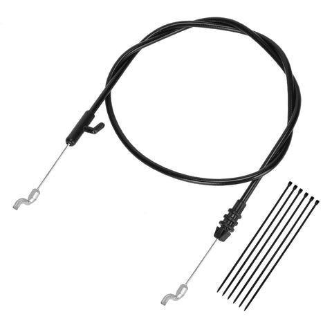 XIKOBY control cable closeup shows robust rubber and stainless steel for lasting mower control.