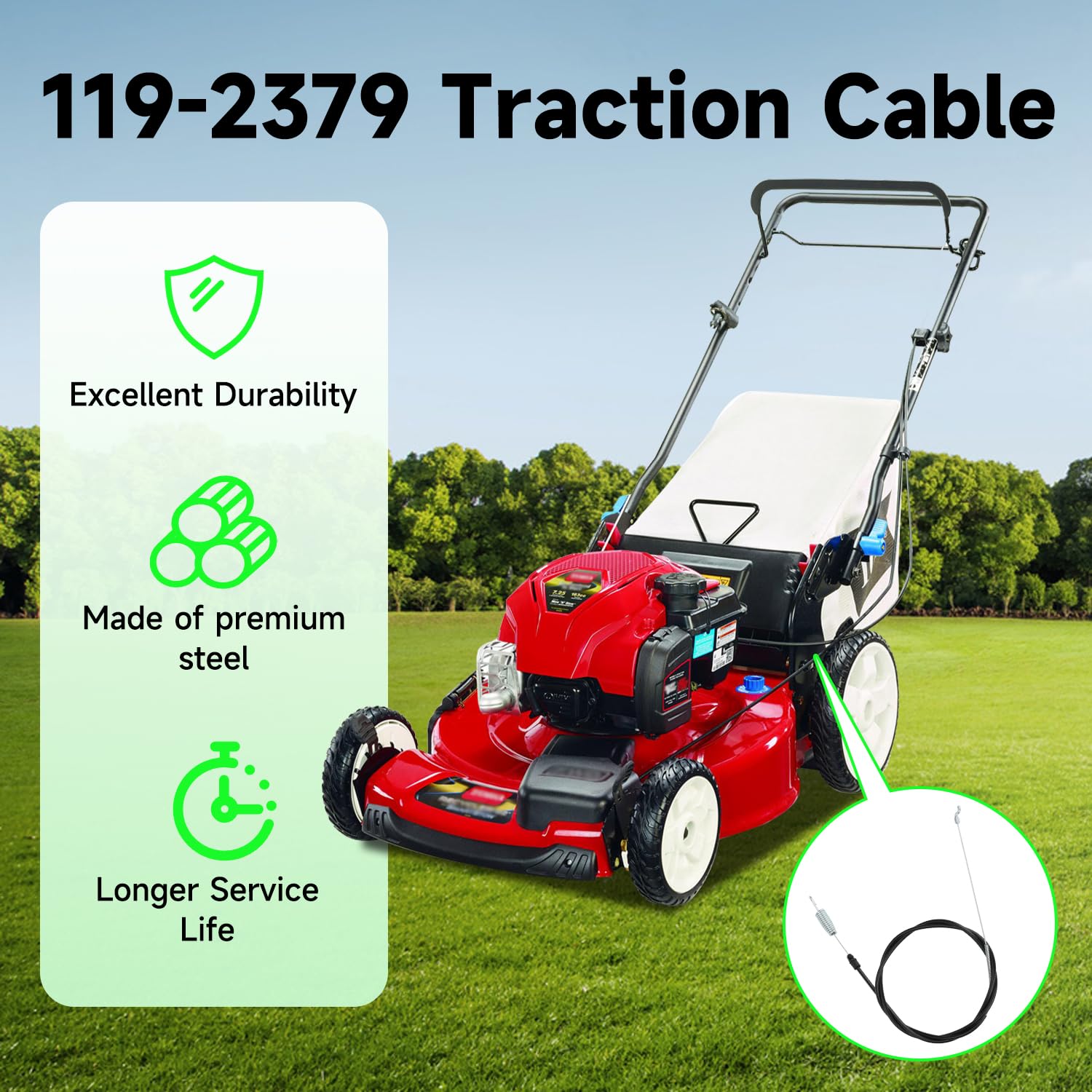 XIKOBY drive control cable 290-945 durable performance during mowing