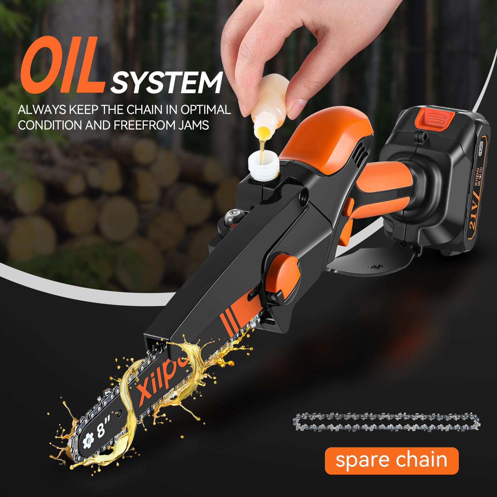 Xilpo 8-inch cutting capacity powers through medium branches with ease.