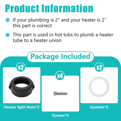 Ximoon Balboa-compatible spa heater union supports fast replacement.