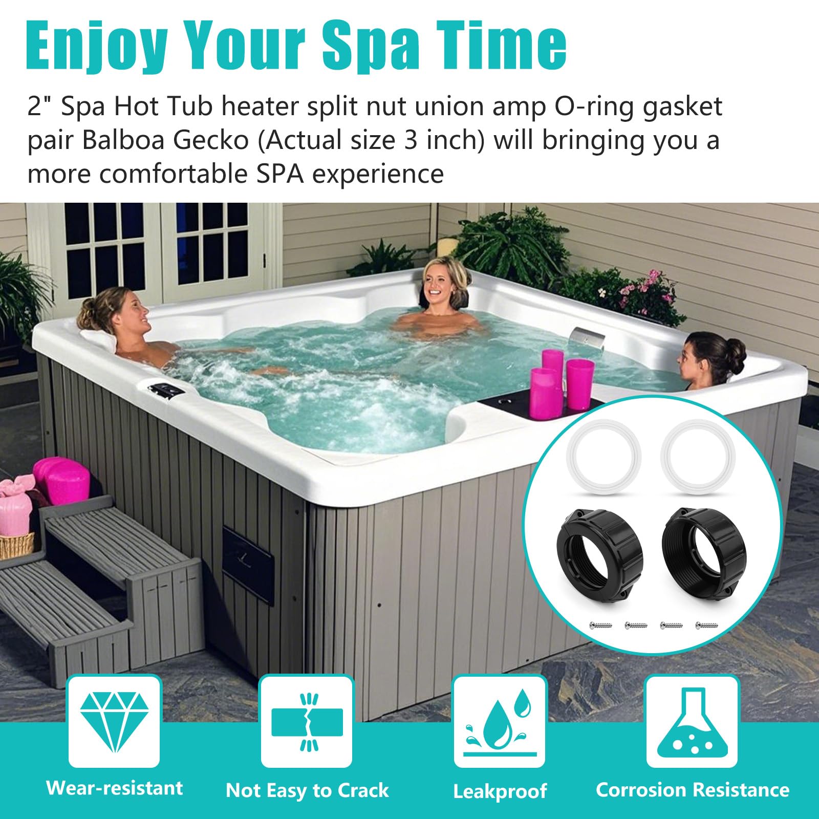 Ximoon universal fit for 15-inch spa heaters with tight seal.