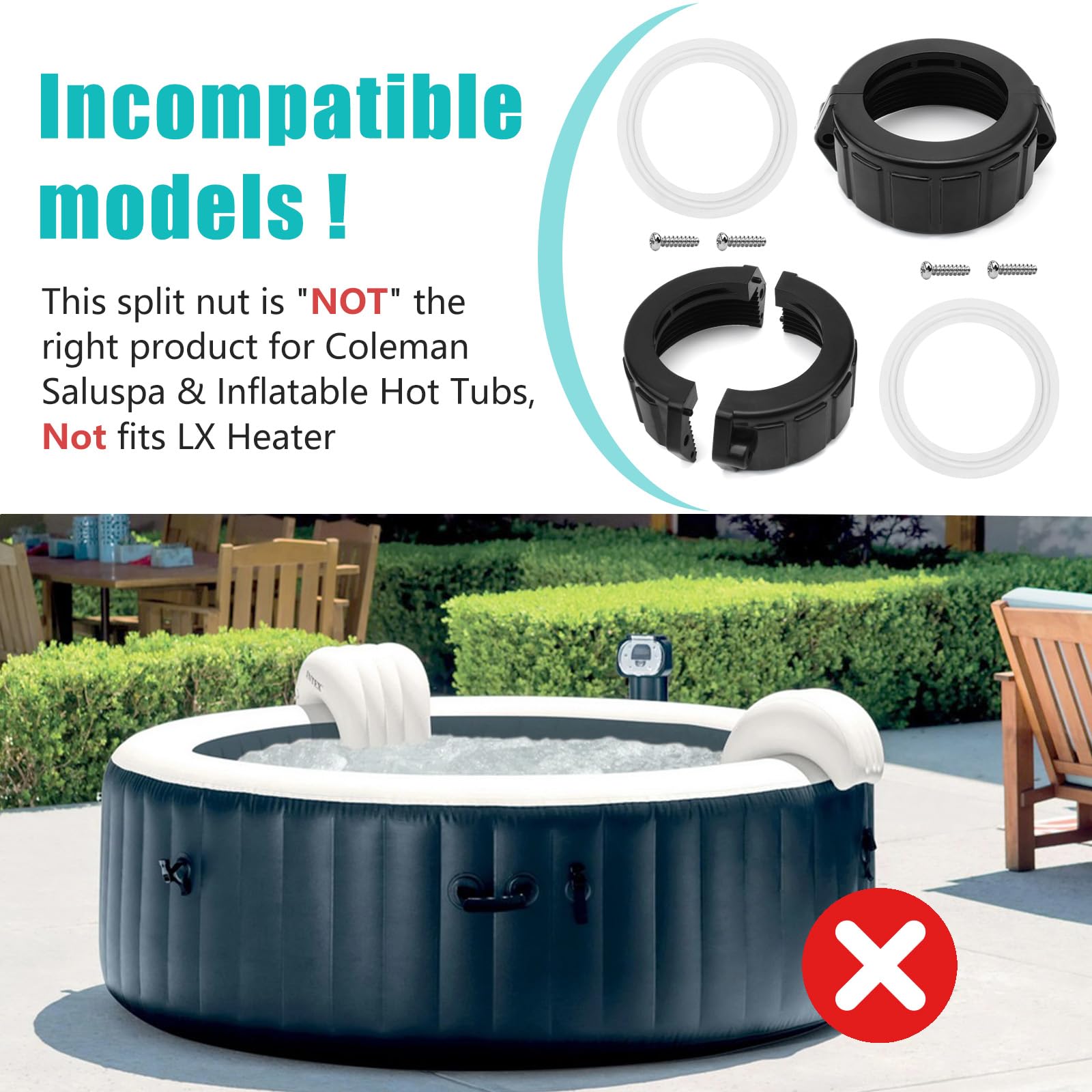 Ximoon spa heater union packaging ready for replacement due to wear.
