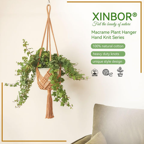 XINBOR hanging planter set fits up to 8 inches, versatile decor