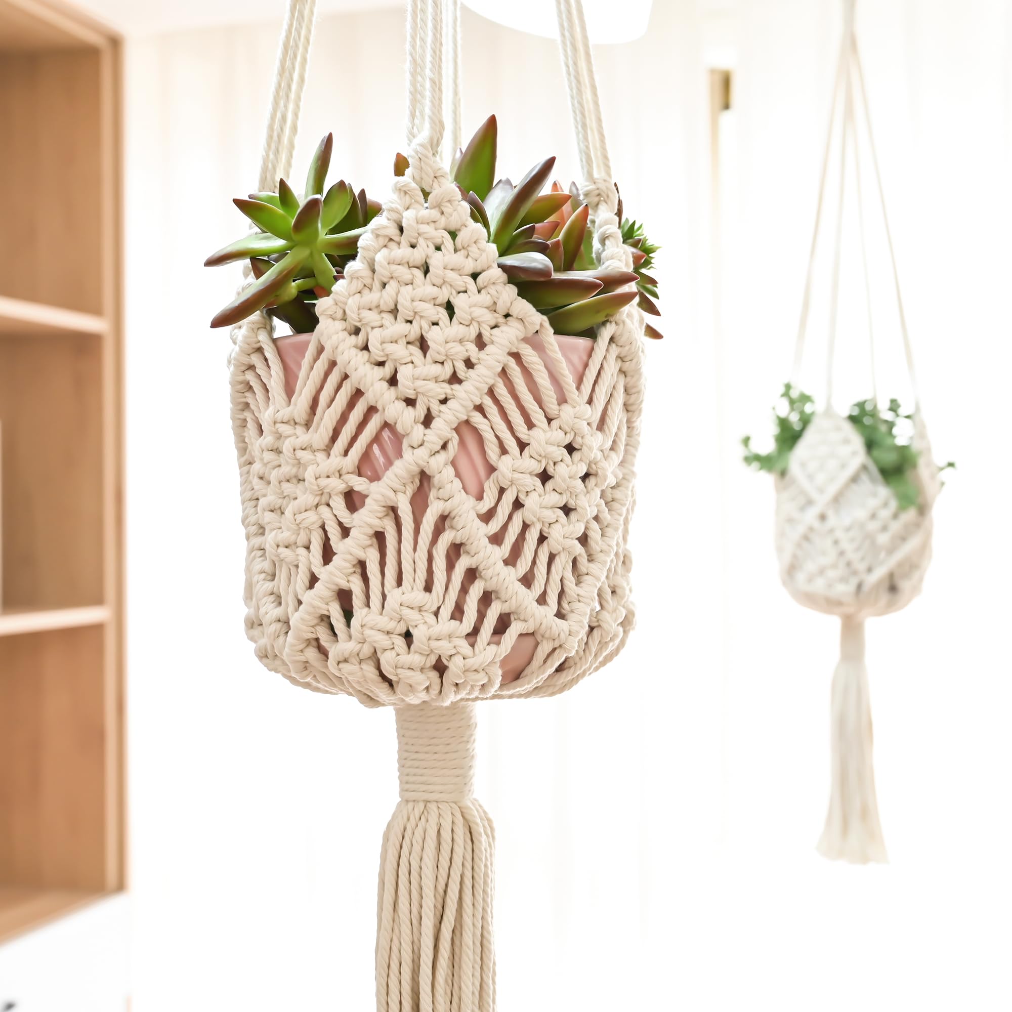 XINBOR hanging planter patterns 2-pack enhances indoor boho decor