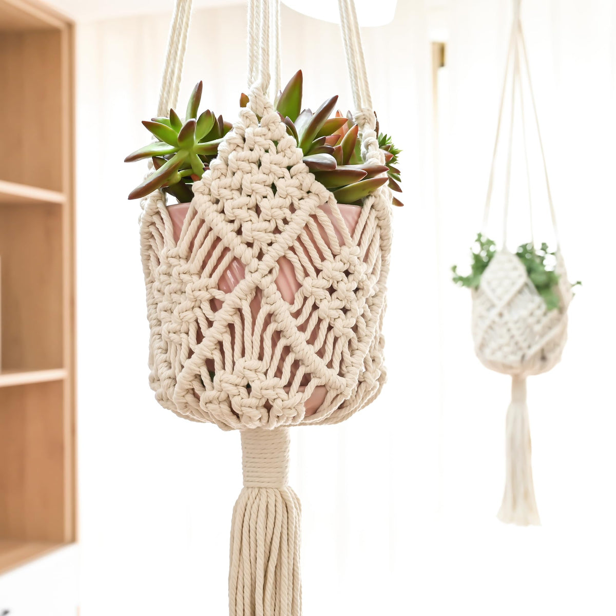 XINBOR hanging planter patterns 2-pack enhances indoor boho decor