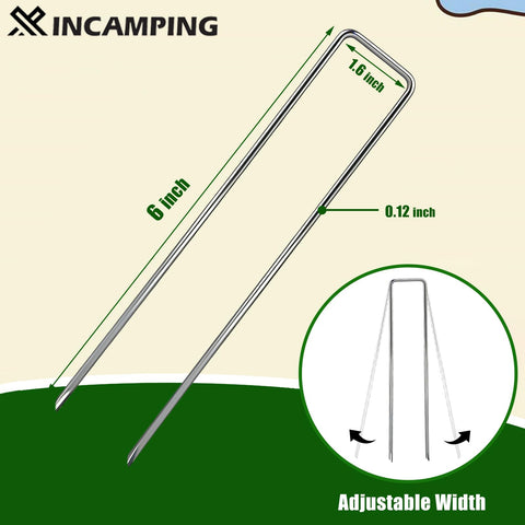 XINCAMPING 11-gauge galvanized steel stakes resisting rust in soil