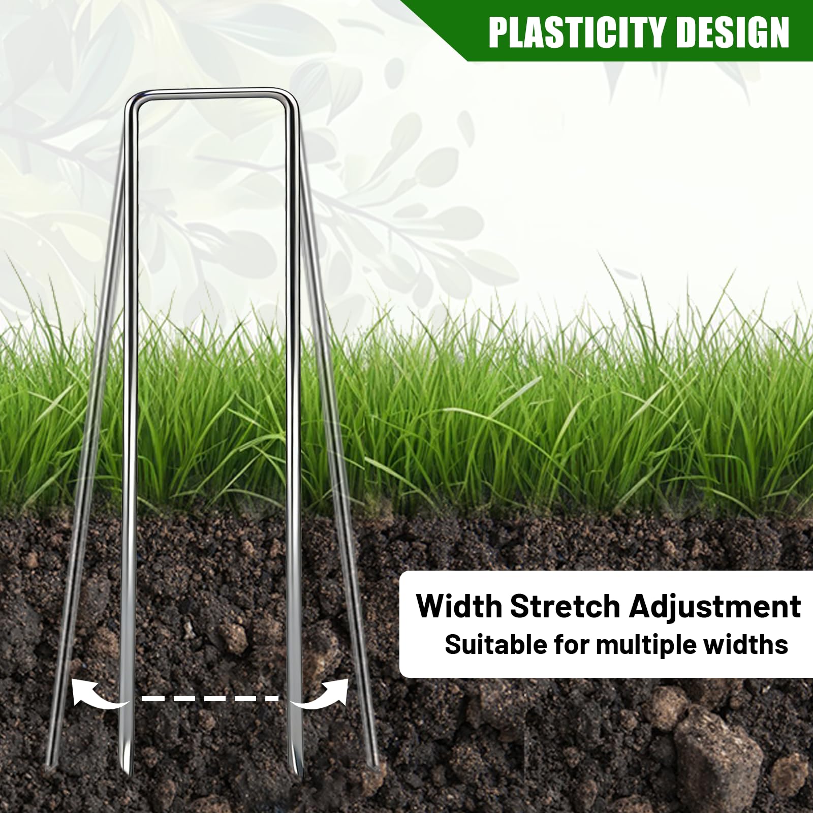 Versatile stakes used to secure hoses and netting in a yard